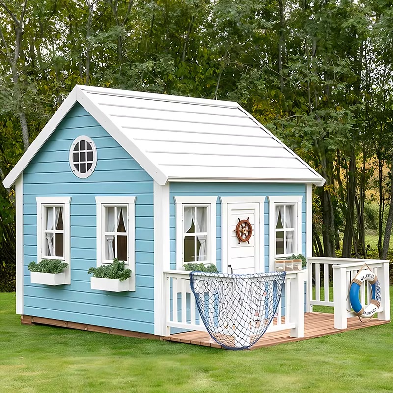 Kids Outdoor Playhouse - Outdoor Garden Cubby House Children Playground