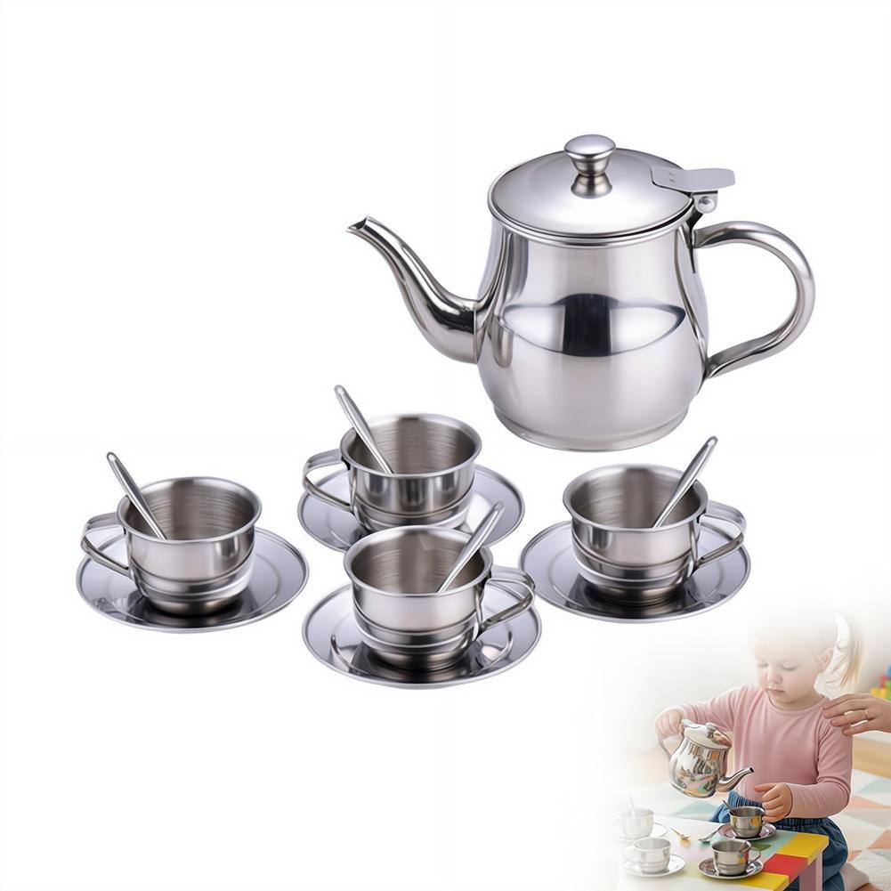 Kids Stainless Steel Tea Set T - Kids Outdoor House With Kitchen ulasan dan harga