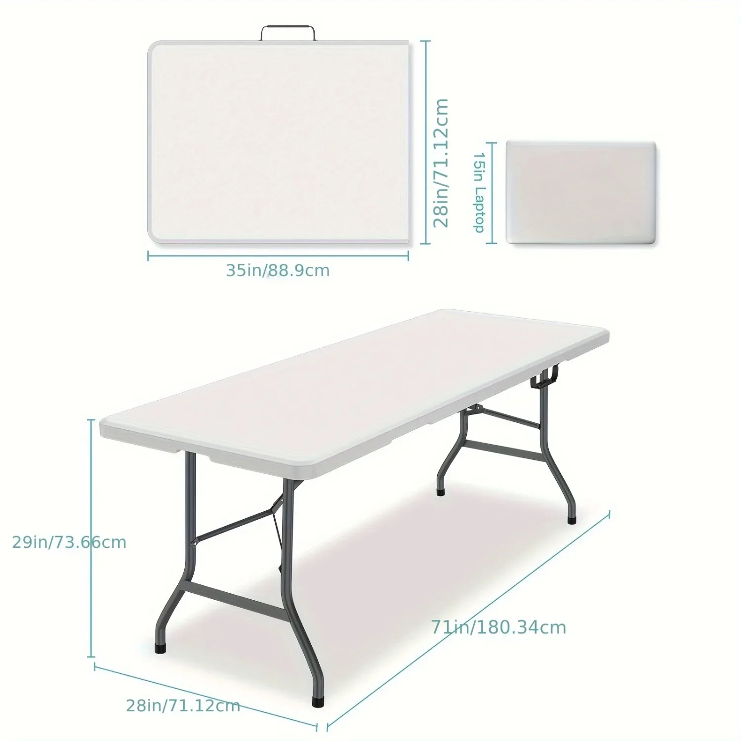 6FT Spacious Plastic Folding T - Kids Outdoor Dining Table ulasan dan harga