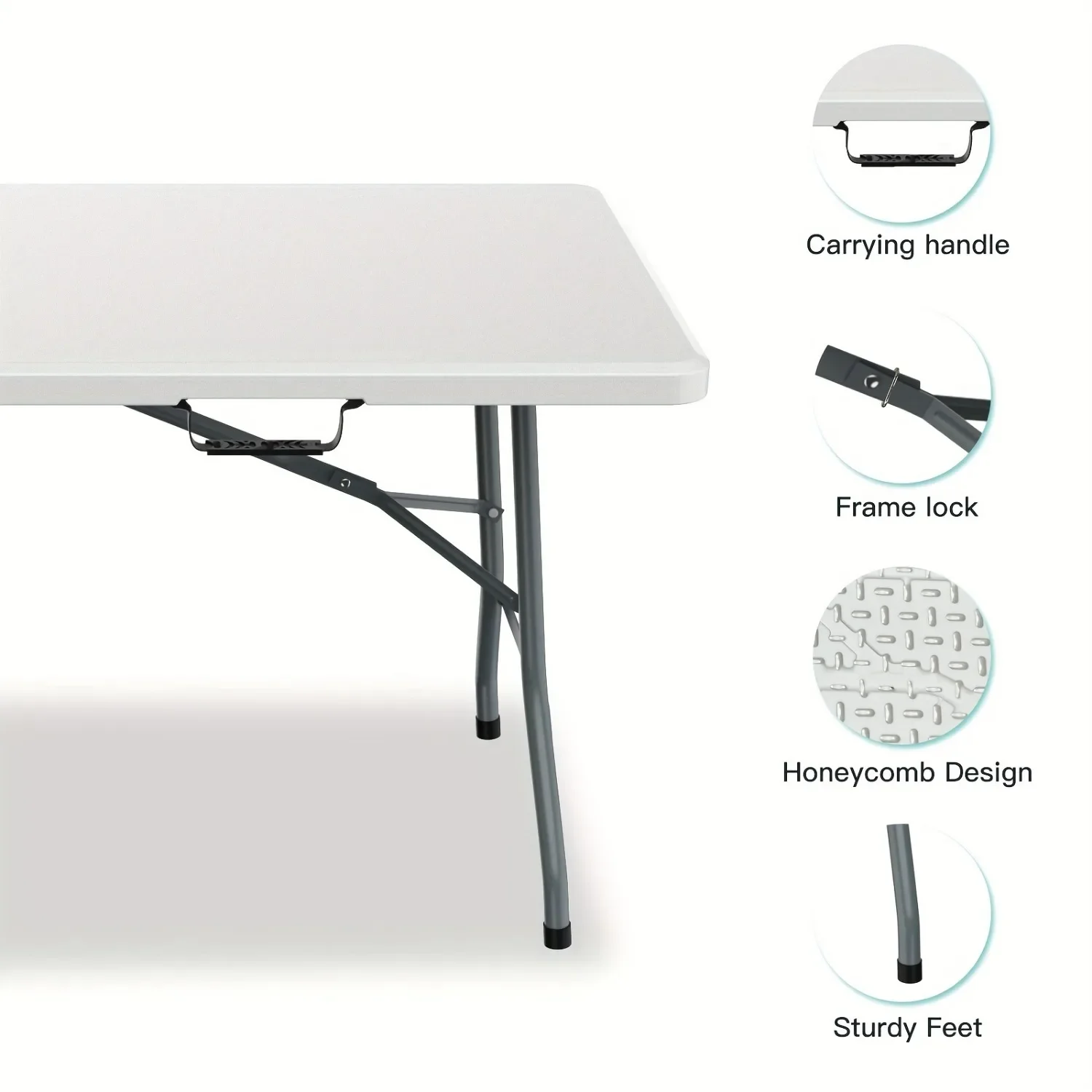 6FT Spacious Plastic Folding T - Kids Outdoor Dining Table ulasan dan harga