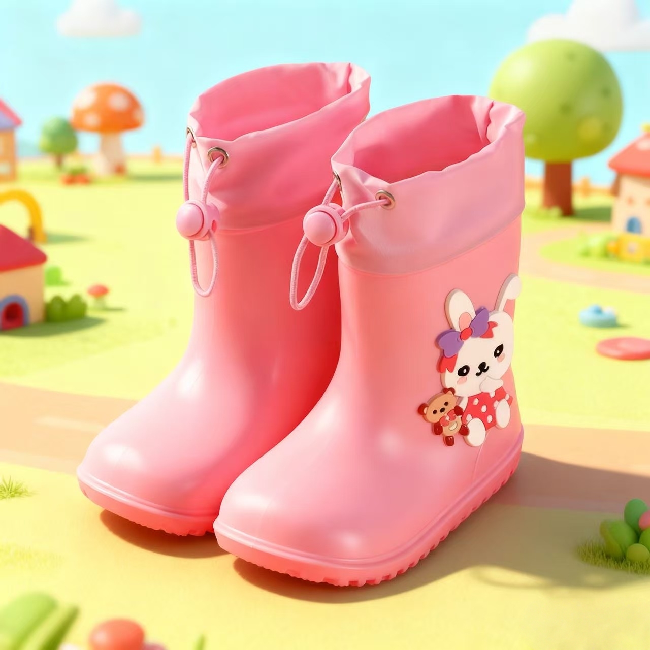 Cute Rabbit Rain Boots for Kid - Kids Outdoor Boots ulasan dan harga