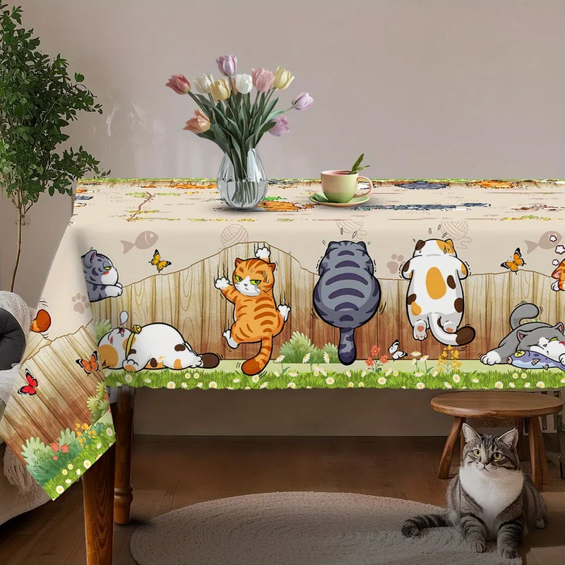 VIKAMA Beige Cartoon Cat Table - Kids Outdoor Dining Table ulasan dan harga
