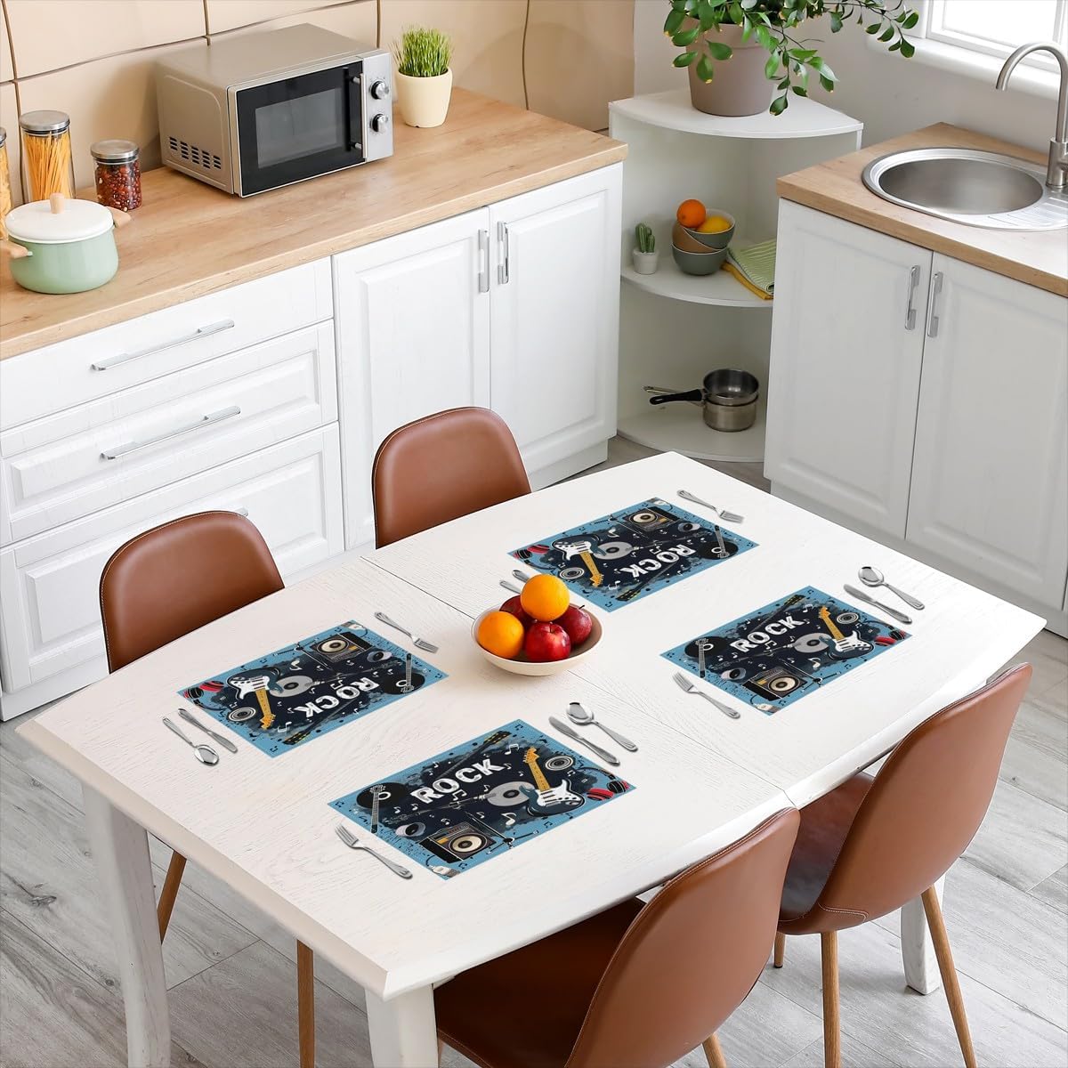 Rock Music Placemats Set of 4  - Kids Outdoor Dining Table ulasan dan harga