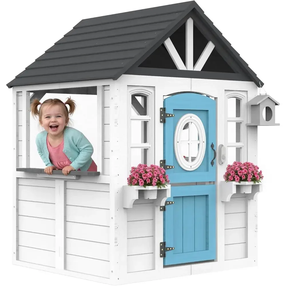 YOE Wooden Kids Playhouse with - Kids Outdoor House With Kitchen ulasan dan harga