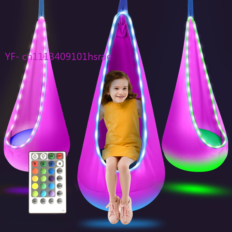 Glowing LED Inflatable Hammock - Kids Outdoor Swing Chair ulasan dan harga