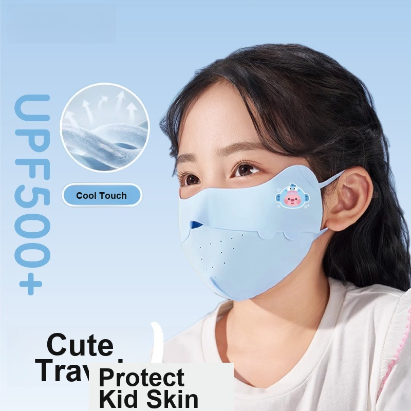 Kids Ice Silk Face Mask Cute P - Outdoor Kid Friendly ulasan dan harga