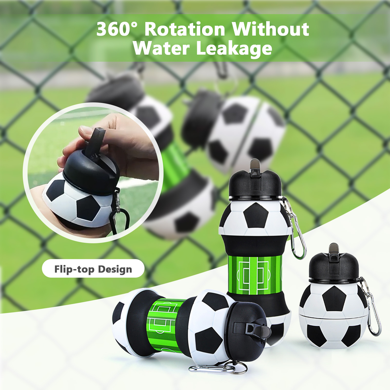 550ml Foldable Football Water  - Outdoor Kid Friendly ulasan dan harga